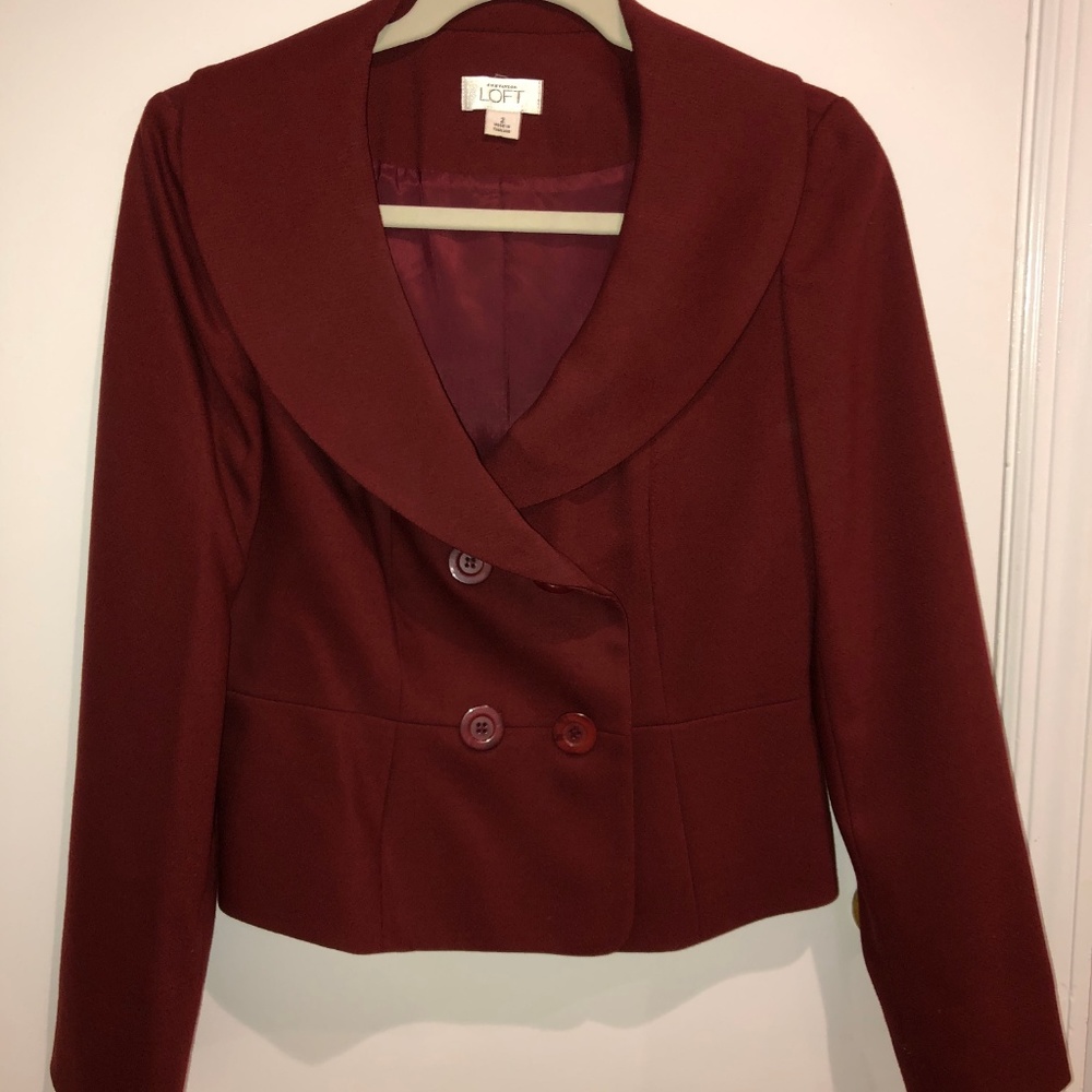 LOFT Double Breasted Wool Blazer (Size 2)
